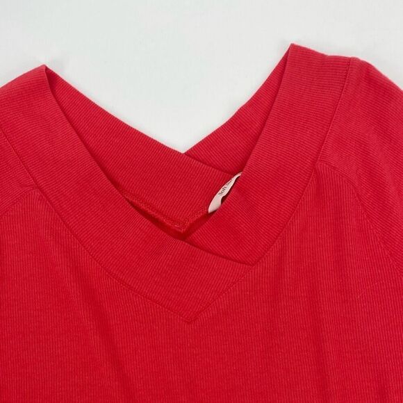 Soft Surroundings Double V Timely Tee Tunic Top Pima Cotton Ribbed Pullover Smal - Picture 3 of 11